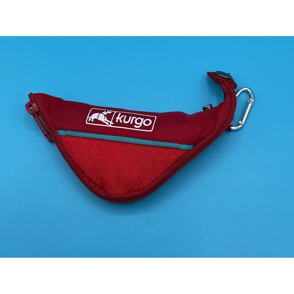 Kurgo Zippy Travel Bowl - Barn Red, Collapsible & Portable Dog Bowl (K01559)